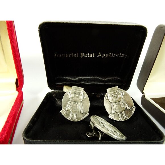 Huge Lot of Cufflinks 30 Pairs Vintage and Designer Cuff Links w Tray - Picture 3 of 9